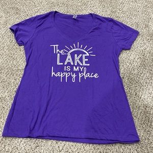 New top! The lake is my happy place!  V-neck.